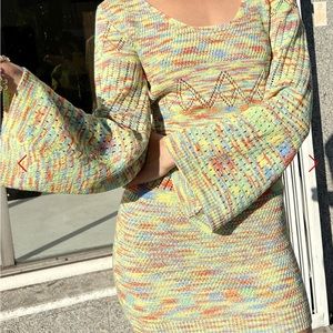 NWT Lisa says gah rainbow knot long sleeve mini dress